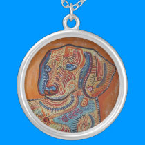 Abstract Dachshund necklaces