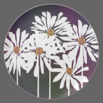 Abstract Daisies plates