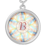 Abstract Daisy flower Monogram Necklace