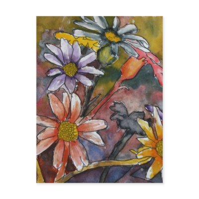 Abstract watercolor flower