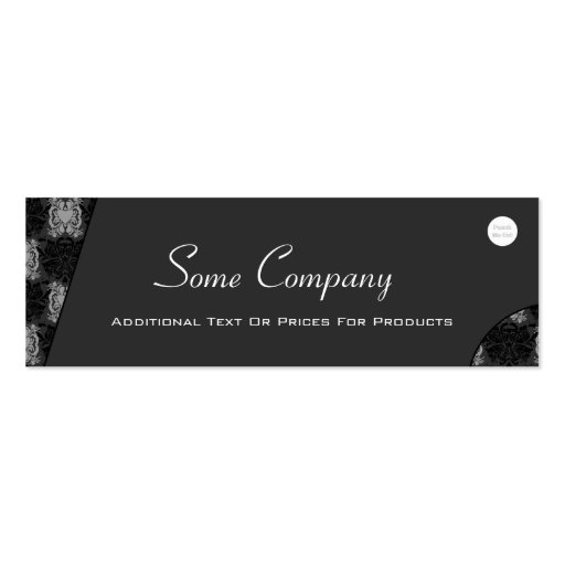 Abstract Damask (Black And White) Business Card Template (front side)