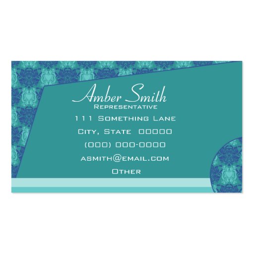 Abstract Damask (Ocean View) Business Card (back side)