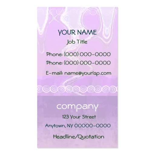 Abstract Dancers Light Business Cards (front side)