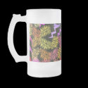 Abstract design frosted glass mug