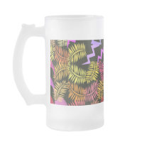 Abstract design frosted glass mug