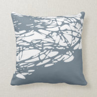 Abstract design in gray and white pillows