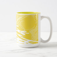 Abstract design in white and yellow mug