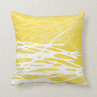 Abstract design in white and yellow throw pillows