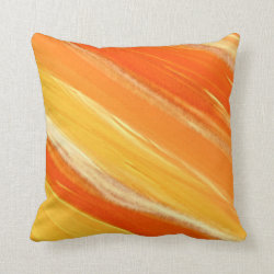 Abstract Diagonal Orange and Yellow Stripes Pillow