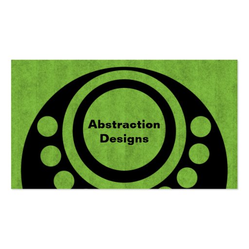 Abstract Dimensions Business Card, Bright Green (front side)