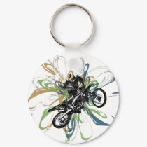 Abstract Dirt Bike Keychain