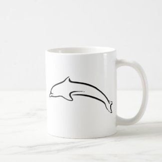 Abstract Dolphin Design Coffee Mugs