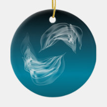 Abstract Dolphins at Play Christmas Tree Ornaments