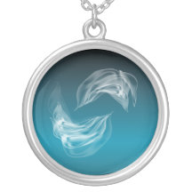 Abstract Dolphins at Play Custom Necklace