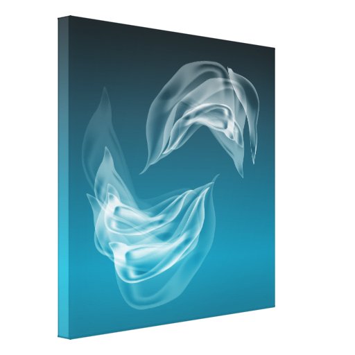 Abstract  Dolphins at Play Wrapped Canvas Stretched Canvas Print
