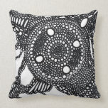 Abstract Dot Pillow (black/white) pillows