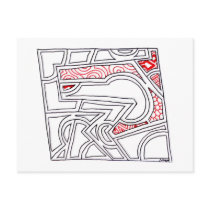 Abstract Drawing Postcard