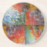Abstract Earth & Fire Beverage Coasters