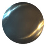 Abstract Elegant Energy Waves Round Sticker