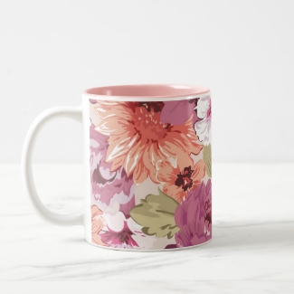 Abstract Elegant Floral design mug