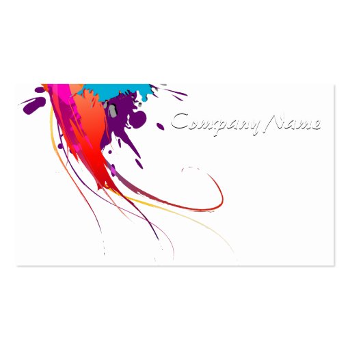 Abstract Exotic Butterfly Paint Splatters Business Card Templates (front side)