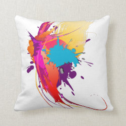 Abstract Exotic Butterfly Paint Splatters Pillows