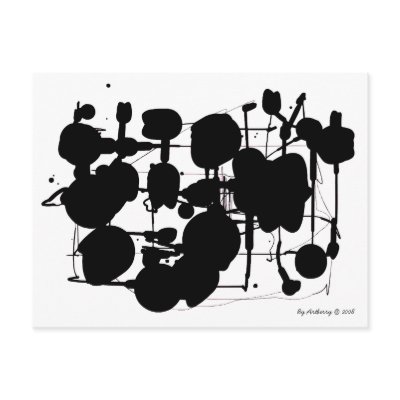 Abstract Expressionist Postcard by artberry