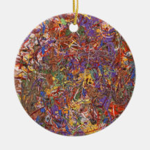 Abstract - Fabric Paint - String Theory Christmas Ornaments