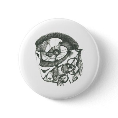 Abstract Face Pinback Buttons by naranjay