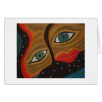 ABSTRACT FACE cards by artworkbydarlene ABSTRACT FACE cards