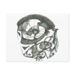 Abstract Face Post Cards