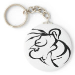 Abstract Face Tribal Tattoo Keychains