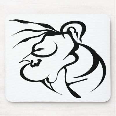 Abstract Face Tribal Tattoo Mousepad by TattooTeez