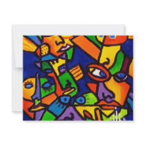 Abstract Faces 4 by Piliero invitations