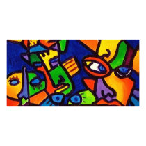 Abstract Faces 4 by Piliero photo cards