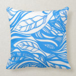 Abstract feather design (blue) pillows