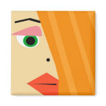 Abstract female face magnet