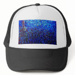 Abstract Fine Art Blue Lighthouse Painting hats