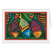 Abstract Fish Art Design Card