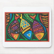 Abstract Fish Art Design Mouse Pads