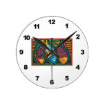Abstract Fish Art Round Wallclock