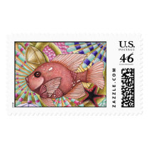Abstract Fish Stamp I