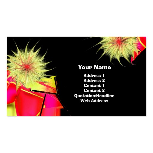 Abstract Floral Art Studio Business Card (back side)