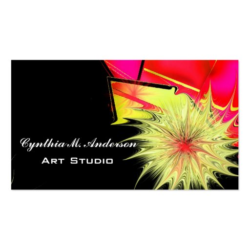 Abstract Floral Art Studio Business Card