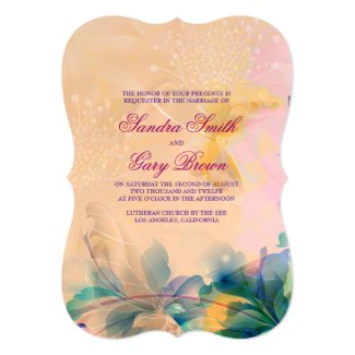 Abstract Floral Background Blue And Beige 5x7 Paper Invitation Card