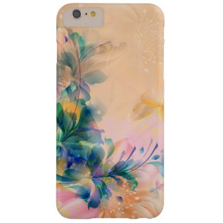 Abstract Floral Background Blue And Beige Barely There iPhone 6 Plus Case