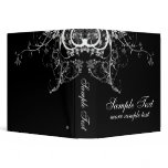 Abstract Floral Black & White 3 Ring Binders