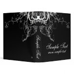 Abstract Floral Black &amp; White Vinyl Binder