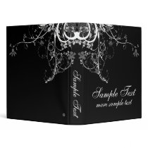 Abstract Floral Black & White Vinyl Binders