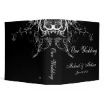 Abstract Floral Black &amp; White Wedding Binder